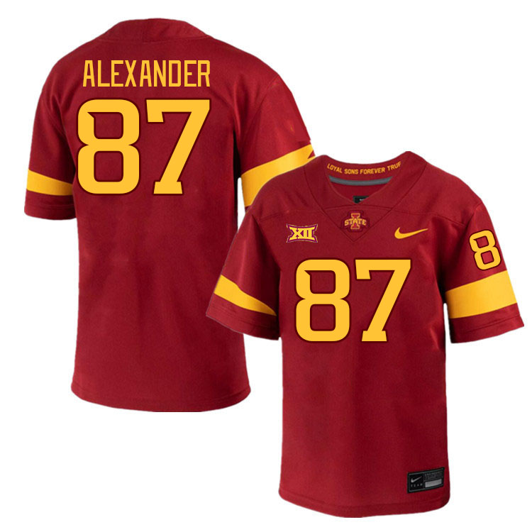 Men #87 Cooper Alexander Iowa State Cyclones College Football Jerseys Stitched-Cardinal